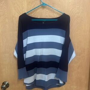 A.N.A Navy and baby blue 3/4 sleeve sweater. Petite XL